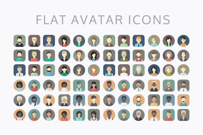 Minimalistic Flat Persons Icons