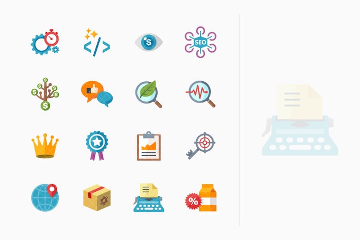 SEO & Internet Marketing Icons Set 4 - Flat Series