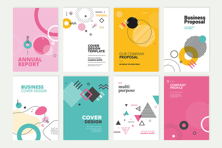 Set of brochure, annual report design templates