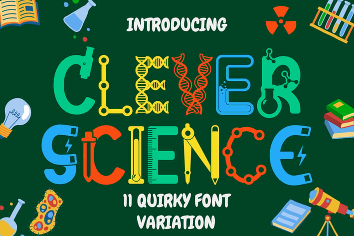 Clever Science – 11 Quirky Education Theme Font