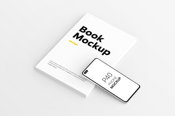 Book & P40 Phone Mockup