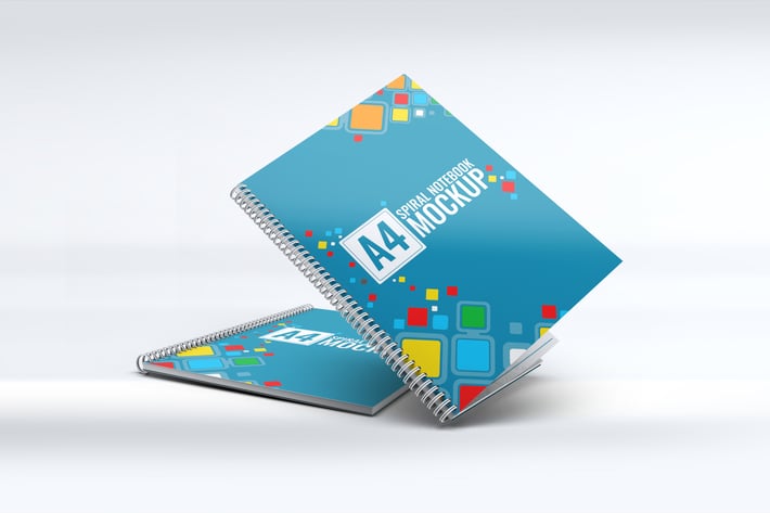 A4 Spiral Notebook Mock-Up