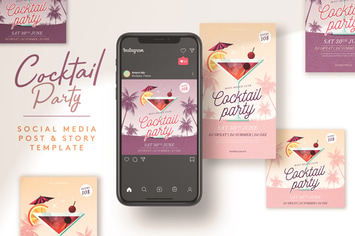Cocktail Party Social Media Template