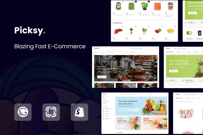 Picksy - React Gatsby Grocery Ecommerce Template