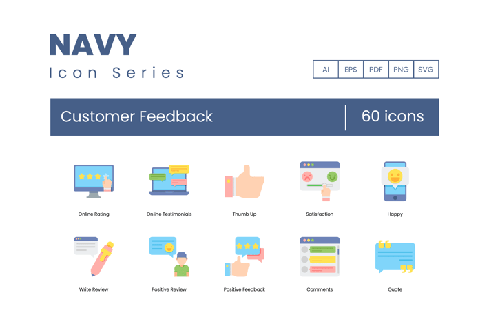 60 Customer Feedback Icons