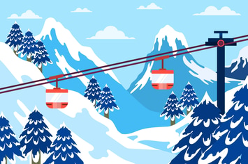 Cable Car - Landscape Illustration