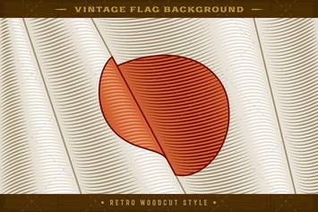 Vintage Flag Of Japan. Close-up Background