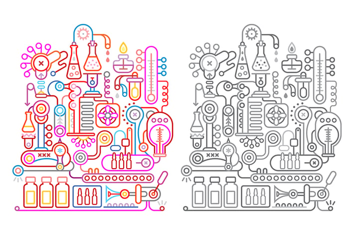 Modern Research Laboratory Vector Illustration