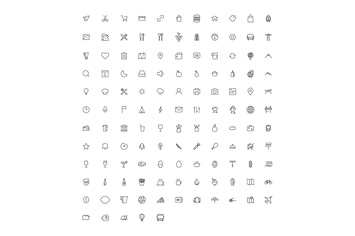 vector line art icon set