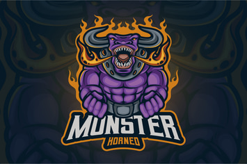 Monster Horned Mascot Logo