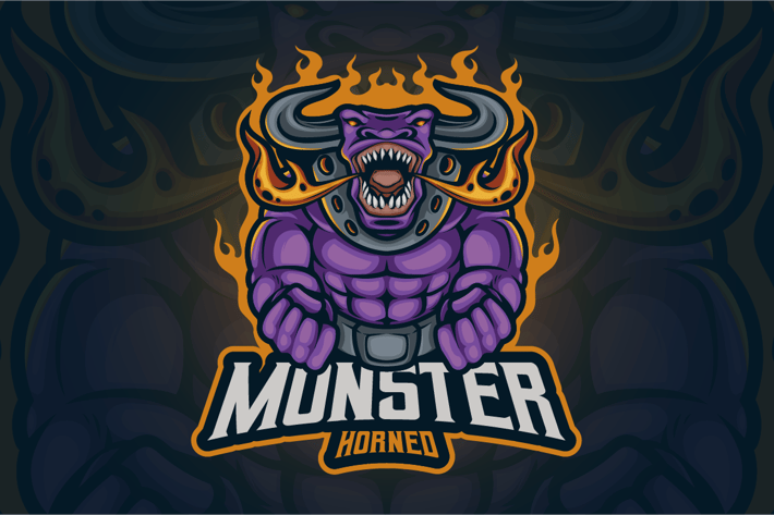 Monster Horned Mascot Logo