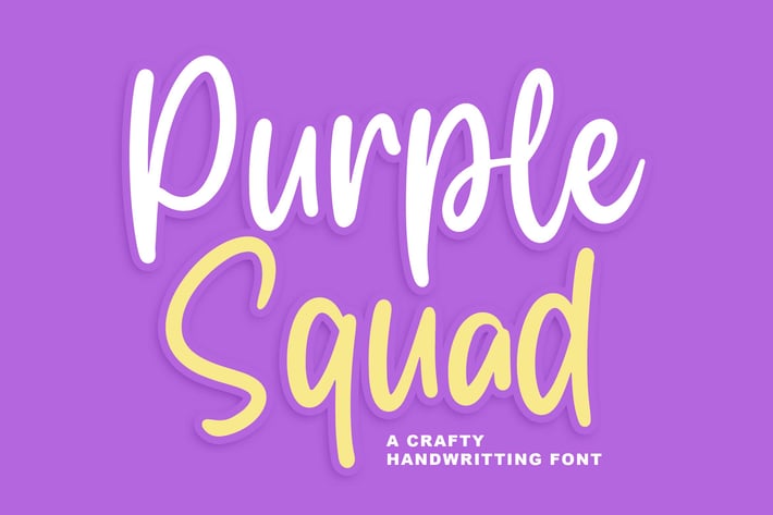 Purple Squad a Playful Handrwriting Font