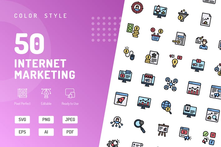 Internet Marketing Color Icons