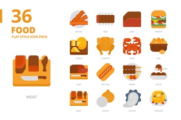 Foods Flat Style Icon Set 