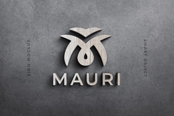 3D Wood Logo Mockup