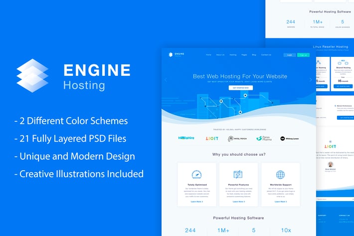 Engine Hosting - PSD Template