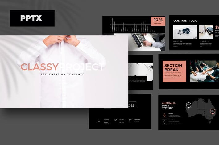 Classy Minimal Powerpoint DARK Business Corporate