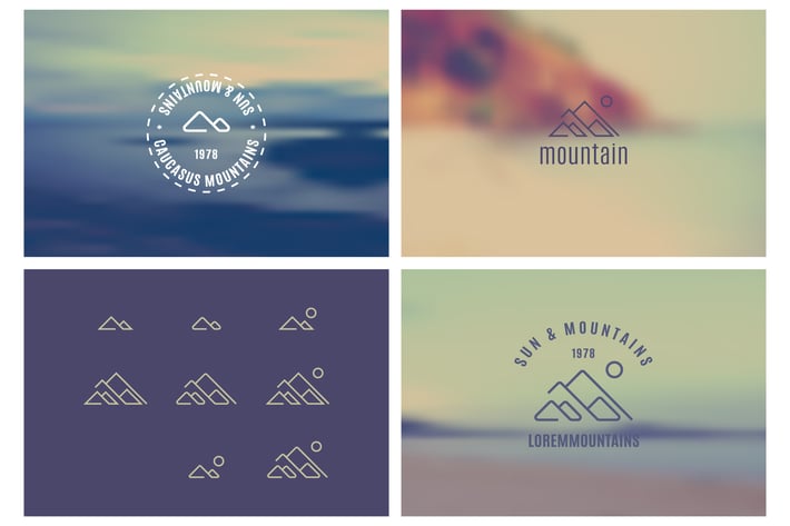 Trendy Retro Vintage Insignias with a blurred back