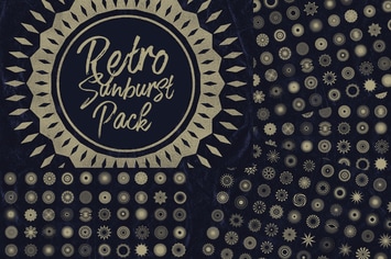 150 Retro Sunbursts Pack