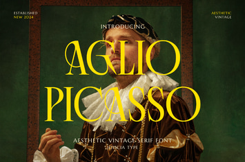 Aglio Picasso | Aesthetic Vintage Serif Font