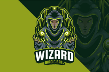 Wizard Magic Ball Mascot Logo