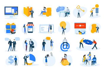 Flat design concept icons collection