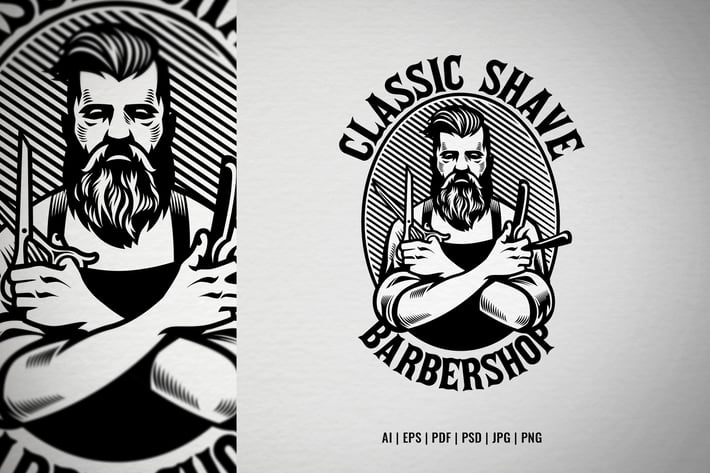 Vintage Barbershop Logo Design