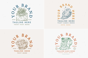 vintage line art coffee design