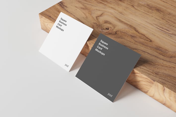 Square Business Card Mockups