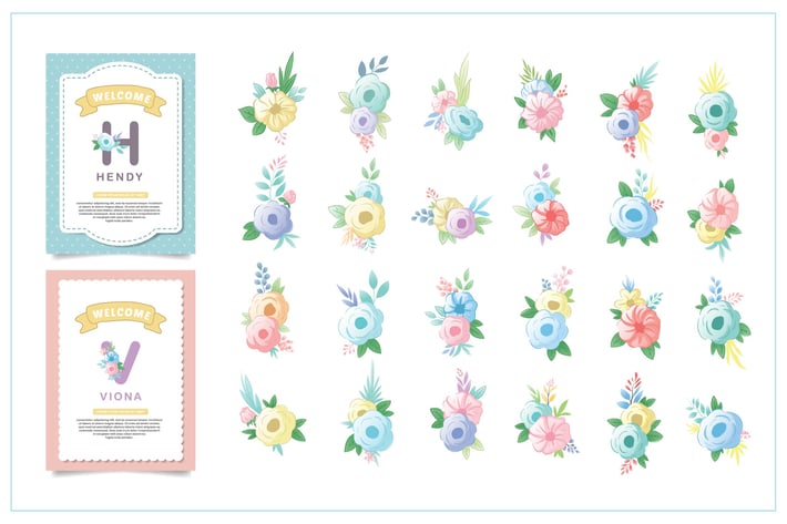 cute flower vector template