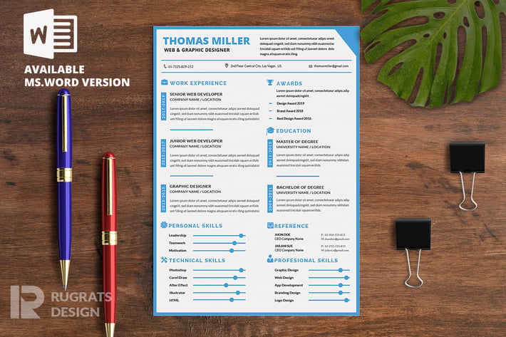 Minimalist CV Resume R8