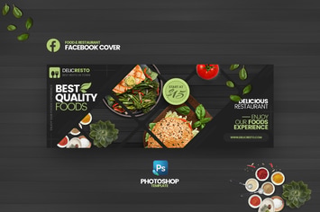 Delicresto - Food & Restaurant FB Cover  Template