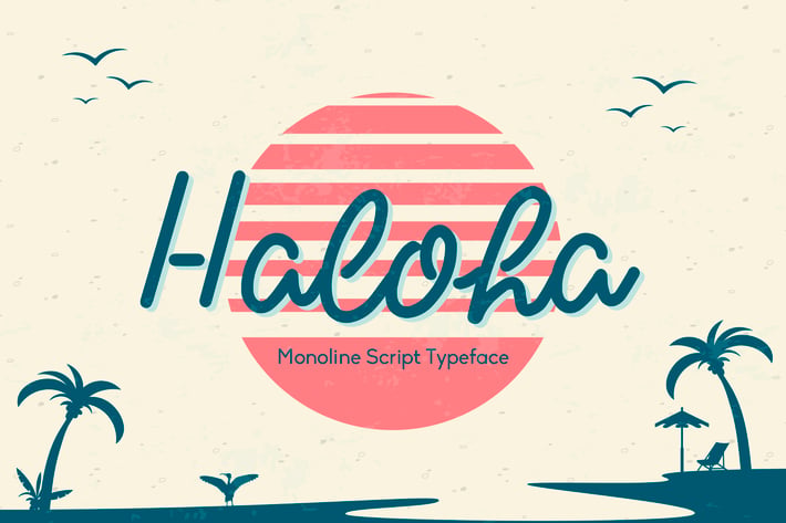 Haloha - Monoline Script Typeface