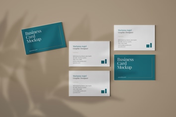 Business Card Mockup With Overlay Shadow