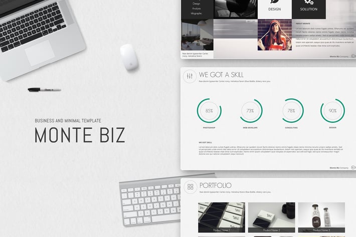 MonteBiz Minimal Powerpoint Template
