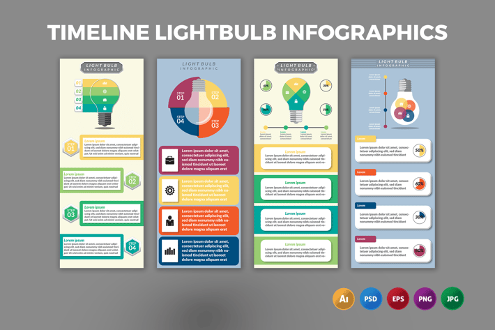 Timeline Lightbulb – Infographics Design