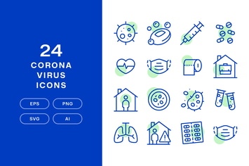 24 Corona Virus Icons