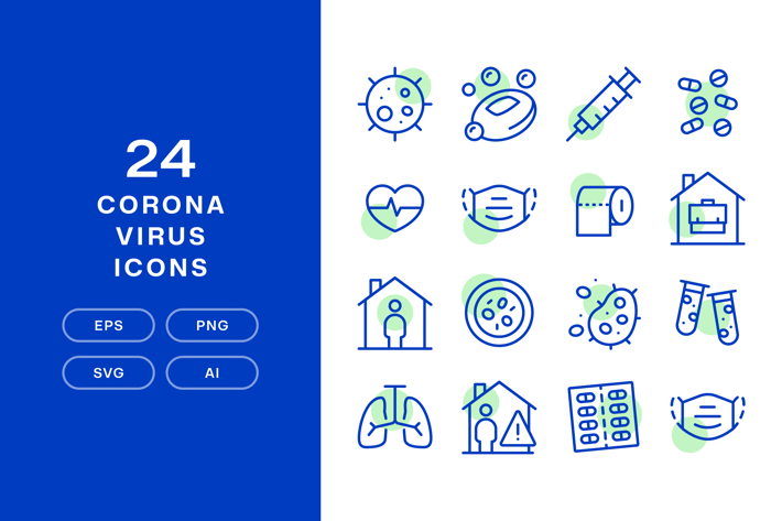 24 Corona Virus Icons