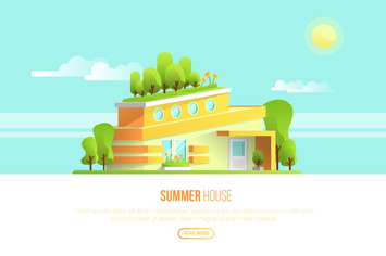 Summer House - Vector Landscape & Building