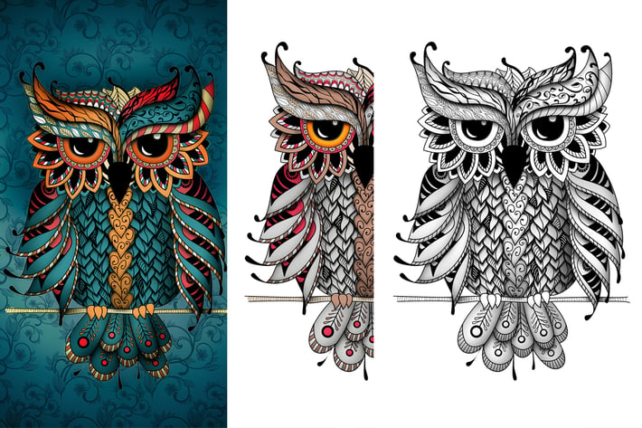 Owl in dudling style