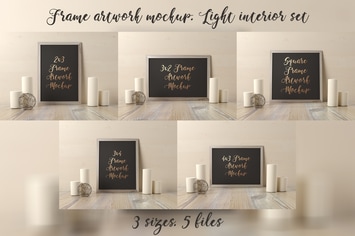 Frame Artwork Mockup - Light Interior Set
