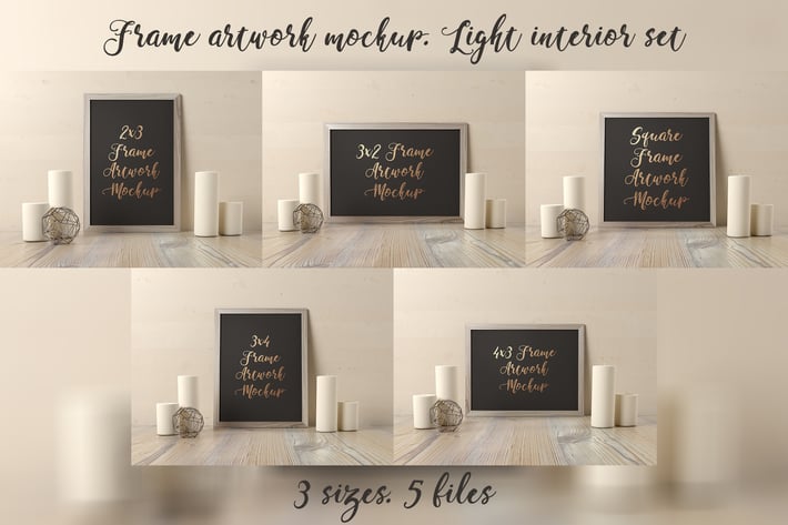 Frame Artwork Mockup - Light Interior Set