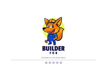 Fox Cartoon Character Logo