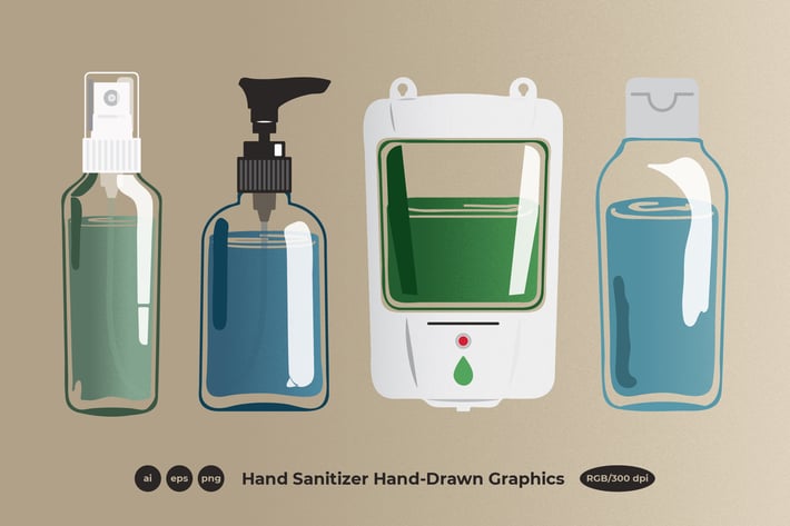 Hand Sanitizer With Grain Texture Graphics