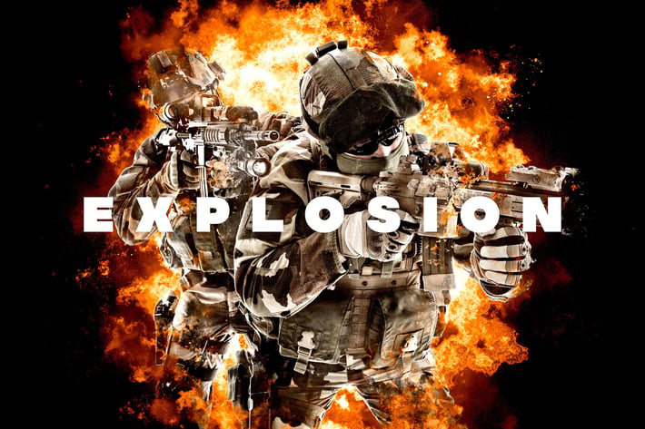 Flame Explosion Photo Effect
