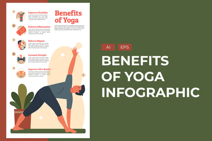 Benefits of Yoga For Male - Infographic Template 