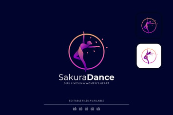 Dance Gradient Colorful Logo