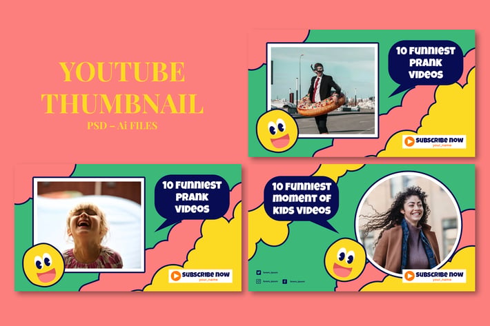 Colorful – Youtube Thumbnail Template Pack