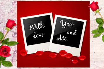 Photo and Red Rose Petals