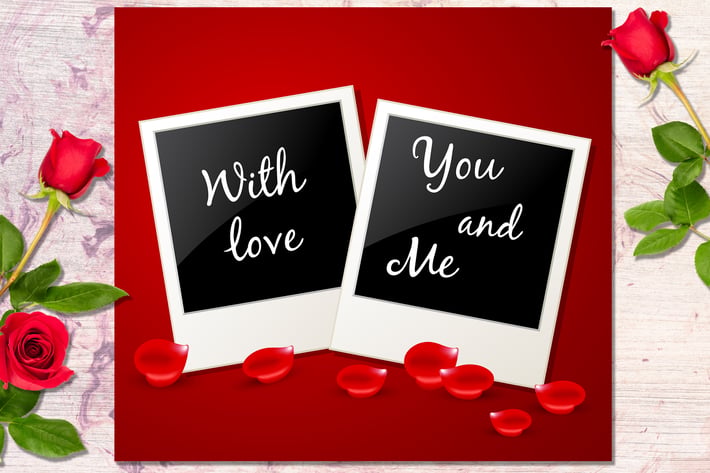 Photo and Red Rose Petals